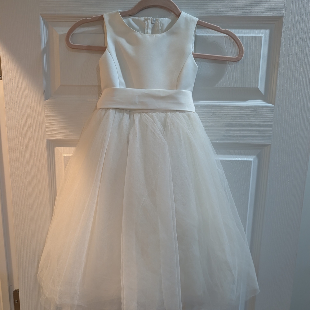 Elegant Cream Sleeveless Kids Dress